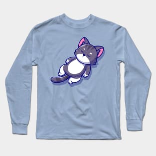 Cute Cat Sleeping Cartoon Long Sleeve T-Shirt